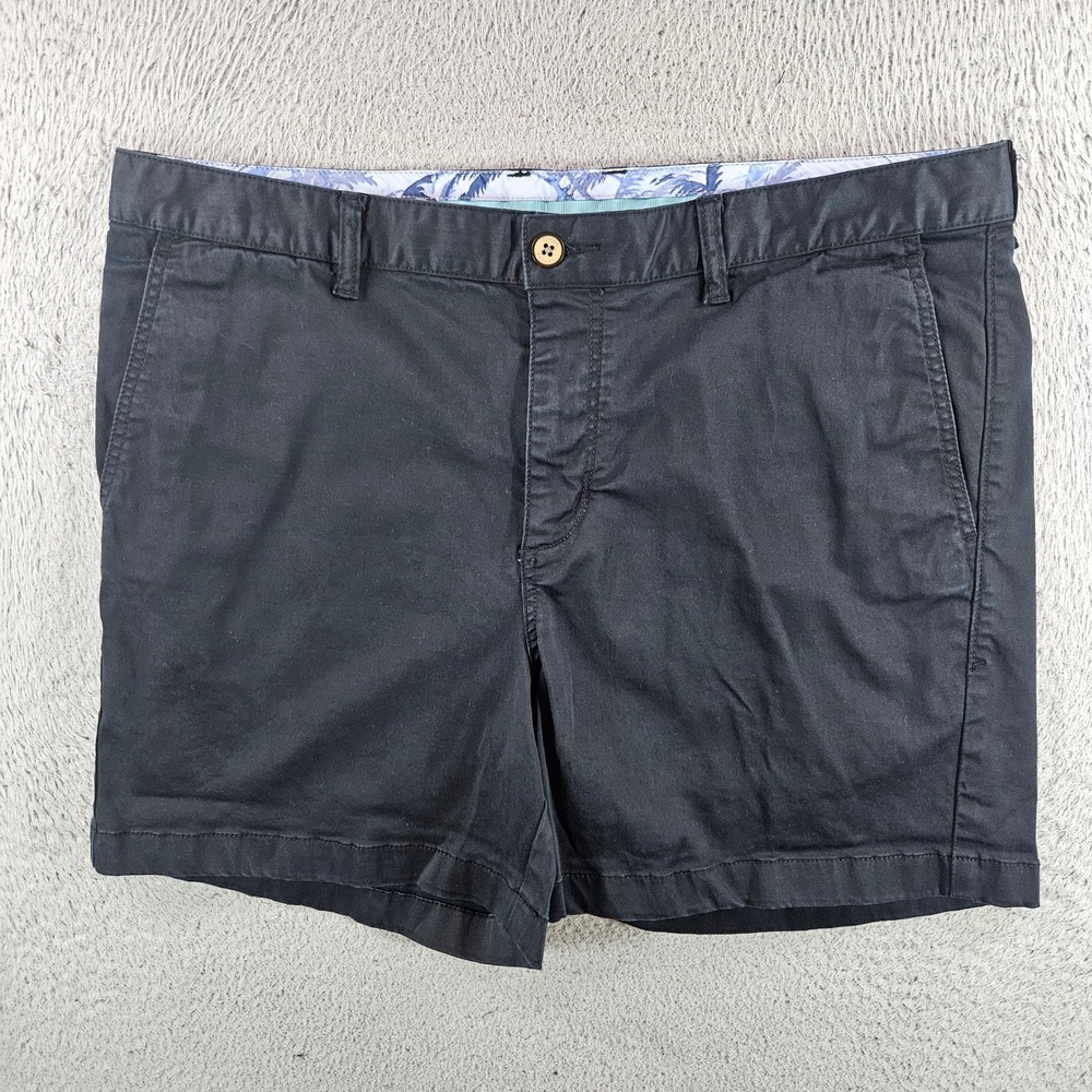 Tommy Bahama Boracay Shorts Mens 36 Black Chino Cotton Lyocell‎ Blend 5" Inseam